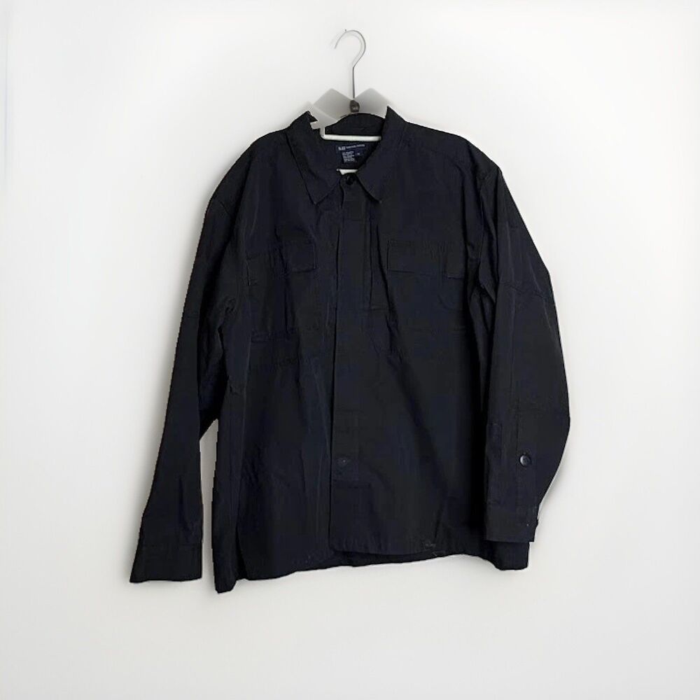 5.11 Tactical Long Sleeve Shirt Mens XL Black Heavy Duty TDU READ BELOW